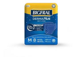 Fralda geriatrica bigfral derma plus noturna m 8 un