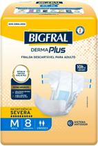 Fralda geriatrica bigfral derma plus tamanho:m com 8