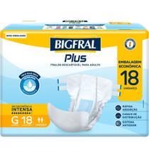 Fralda Geriátrica Bigfral Plus Regular Econômica G 18 Unidades Fralda Geriátrica Bigfral Plus Regular Econômica G 18 Unidades