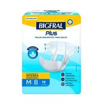 Fralda Geriátrica Bigfral Plus Regular M - 8 Unidades