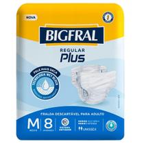 Fralda Geriátrica Bigfral Plus Regular M - 8 Unidades