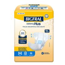 Fralda Geriátrica Bigfral Plus Regular M - 8 Unidades