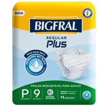 Fralda Geriátrica Bigfral Plus Regular P - 9 Unidades