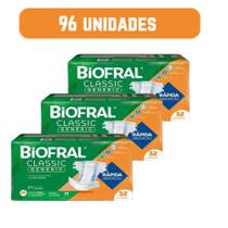 Fralda Geriátrica Biofral Classic/Adulto Descartável M/96 Unidades - 3 Pacotes com 32 Tiras