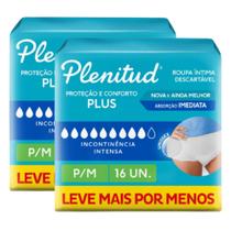 Fralda Geriatrica Calça Plenitude 2 Pacotes Tamanho P/M - 32 Unidades