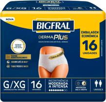 Fralda Geriátrica de Vestir Bigfral Derma Care Plus Roupa Intima Tam G / XG 16 unid