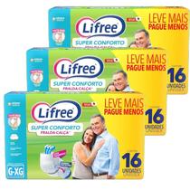 Fralda Geriátrica Descartável Lifree G/Xg 16Un (3 Pacotes)