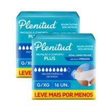 Fralda Geriátrica Descartável Roupa Íntima Active Plus Protect Tam. G/EG 32 Unidades - Plenitud