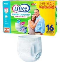 Fralda Geriátrica Lifree Calça Tamanho P/m Com 16 Unidades