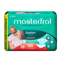 Fralda Geriátrica Masterfral Confort Unissex Tamanho XG com 18 Unidades