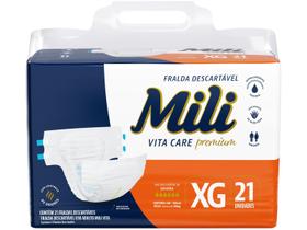 Fralda Geriátrica Mili Vita Care Premium Tamanho XG 21 Unidades Descartáveis