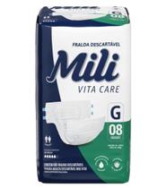 Fralda Geriátrica Mili Vita Care Tam G com 8 Un - Mili Fralda Geriátrica Mili Vita Care Tam G com 8 Un - Mili