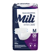 Fralda Geriátrica Mili Vita Tamanho M 1 Pacote com 9 fraldas c/ Super Gel Absorvente