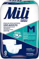 Fralda Geriátrica Mili Vita Tamanho M 1 Pacote com 9 fraldas com Super Gel Absorvente Mais Conforto Fralda Geriátrica Mili Vita Tamanho M 1 Pacote com 9 fraldas com Super Gel Absorvente Mais Conforto