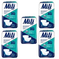 Fralda Geriátrica Mili Vita Tamanho XG 5 Pacotes com 7 Total 35 fraldas