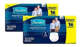 Fralda geriatrica Plenitud Roupa Íntima Protect Plus G/XG Kit com 2 Pacotes com 16 unidades