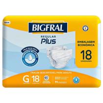 Fralda Geriátrica Regular Plus Bigfral - Tamanho G - 18 Unidades