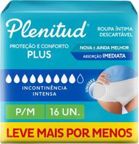 Fralda Geriatrica / Roupa Plenitude Prot. Plus P/M Com 16 unid - Protect Plus