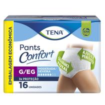 Fralda Geriatrica Tena Pants Confort Vestir para Incontinência Tam G/XG 16 Unid