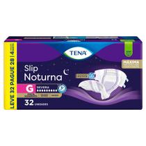 Fralda Geriátrica Tena Slip Noturna Tamanho G Leve 32 Pague 28 Unidades Descartáveis