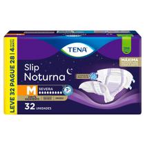 Fralda Geriátrica Tena Slip Noturna Tamanho M Leve 32 Pague 28 Unidades Descartáveis
