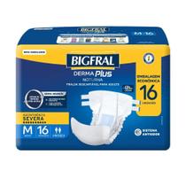 Fralda Geriátrica Unissex Bigfral Derma Plus Noturna M 16 Unidades