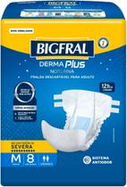 Fralda Geriátrica Unissex Bigfral Derma Plus Noturna M Absorção Intensa 8 unidades