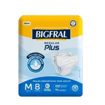Fralda Geriátrica Unissex Bigfral Plus M Absorção Intensa 8 unidades
