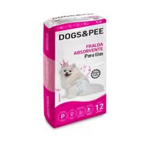 Fralda Higiênica Descartável Cães Fêmea Dogs Pee Tam P 12un