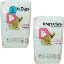 Fralda higiênica descartável dogs care p 12 un para cães fêmeas kit com 2 Fralda higiênica descartável dogs care p 12 un para cães fêmeas kit com 2