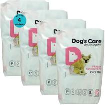 Fralda higiênica descartável dogs care p 12 un para cães fêmeas kit com 4 Fralda higiênica descartável dogs care p 12 un para cães fêmeas kit com 4