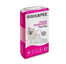 Fralda higiênica descartável fêmea dogs&pee m 12 und