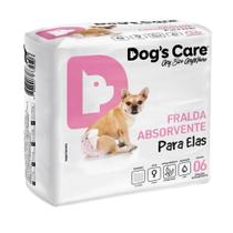 Fralda Higiênica Descartável Fêmea Pacote com 6 Unidades Dogs Care