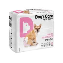 Fralda Higiênica Descartável P/ Cães Fêmea Dogs Care G 12un - Dog's Care
