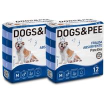 Fralda Higiênica Descartável p/ cães Macho Dogs & Pee M 24Un