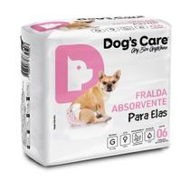 Fralda Higiênica Descartável Para Cães Fêmea G Com 6 Unidades - Dog's Care