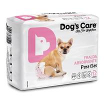 Fralda Higiênica Descartável Para Cães Fêmea PP Com 12 Unidades - Dog's Care