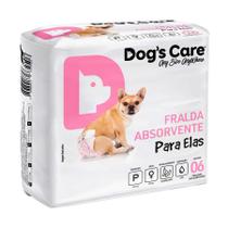 Fralda Higiênica Dogs Care Ecofralda para Cães Fêmeas 6 Unidades - Tamanho P