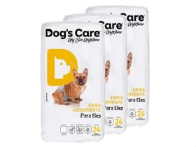 Fralda Higiênica P/cães Macho Dog's Care 72 Unidades Tam M