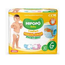 Fralda Hipopó Jumbo G - 30 Unidades para Bebês de 9 a 12kg