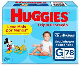 Fralda Huggies 1 Pacote Disney Tripla Proteção Tam G de 9 a 12,5 kg kit C/ 78 Unidades