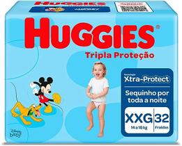 Fralda Huggies Disney Tripla Proteção Mega XXG com 32 Unidades