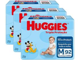 Fralda Huggies Disney Tripla Proteção Tam M de 5,5 a 9,5 kg kit 03 pctes C/ 276 unidades