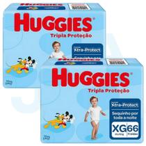 Fralda Huggies Disney Tripla Proteção Tam Xg de 12 a 15 kg kit 02 pacotes C/ 132 Unidades