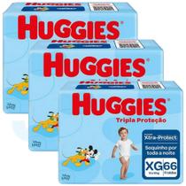 Fralda Huggies Disney Tripla Proteção Tam Xg de 12 a 15 kg kit 03 pctes C/ 198 Unidades