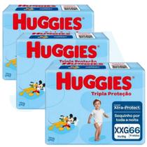 Fralda Huggies Disney Tripla Proteção Tam XXG de 14 a 18 kg kit 03 pctes C/ 198 Unidades