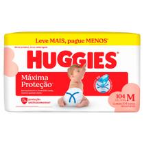 Fralda Huggies Máxima Proteção Tamanho M 104 Unidades Descartáveis Leve Mais Por Menos