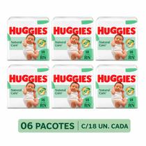 Fralda huggies natural care RN 18un recém nascido com 6 pacotes Fralda huggies natural care RN 18un recém nascido com 6 pacotes