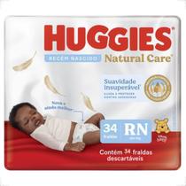 Fralda Huggies Natural Care RN Recém Nascido 34 Unidades