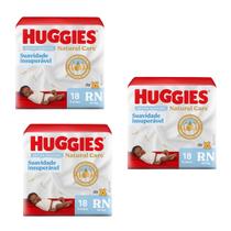 Fralda huggies natural care RN recém nascido com 3 pacotes Fralda huggies natural care RN recém nascido com 3 pacotes